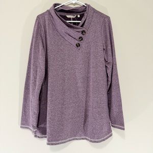 NWT Soft Surroundings Brinley BlackBerry Wine Long Sleeve Knit Top Size L